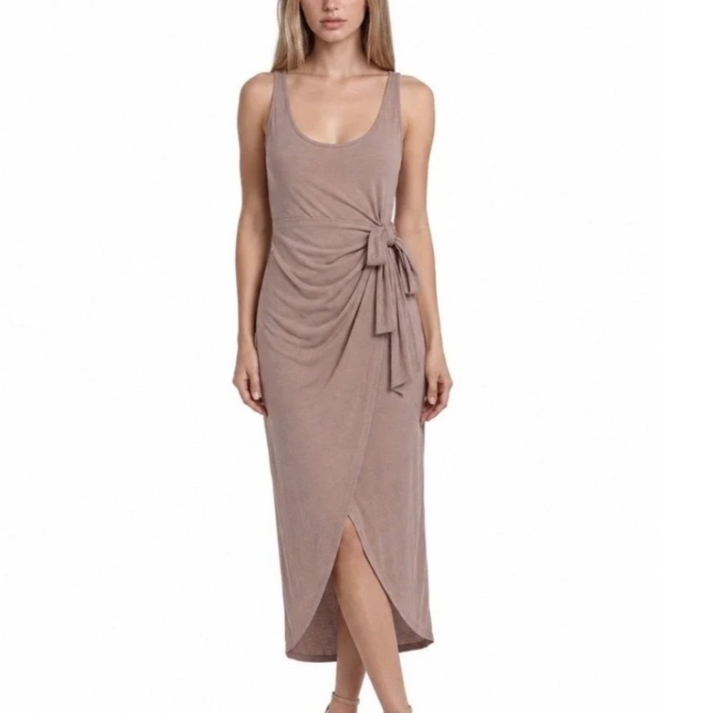 Reformation Jeans Mauve Tencel Wrap Midi Dress Sleeveless Tank Size L